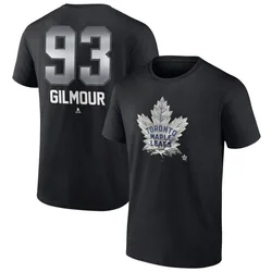 Doug Gilmour Toronto Maple Leafs Men's Black Midnight Mascot Logo T-Shirt